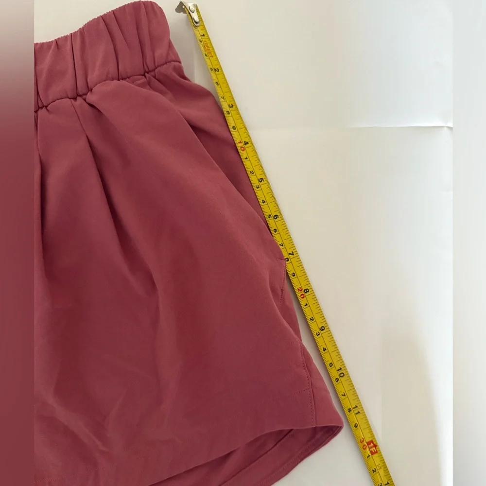 Lululemon women’s stroll at sunset shorts. Size 4. Mauve color. 3” inseam - Picture 2 of 3